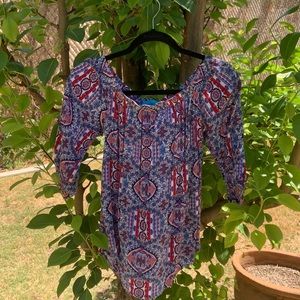 Off the shoulder patterned blouse